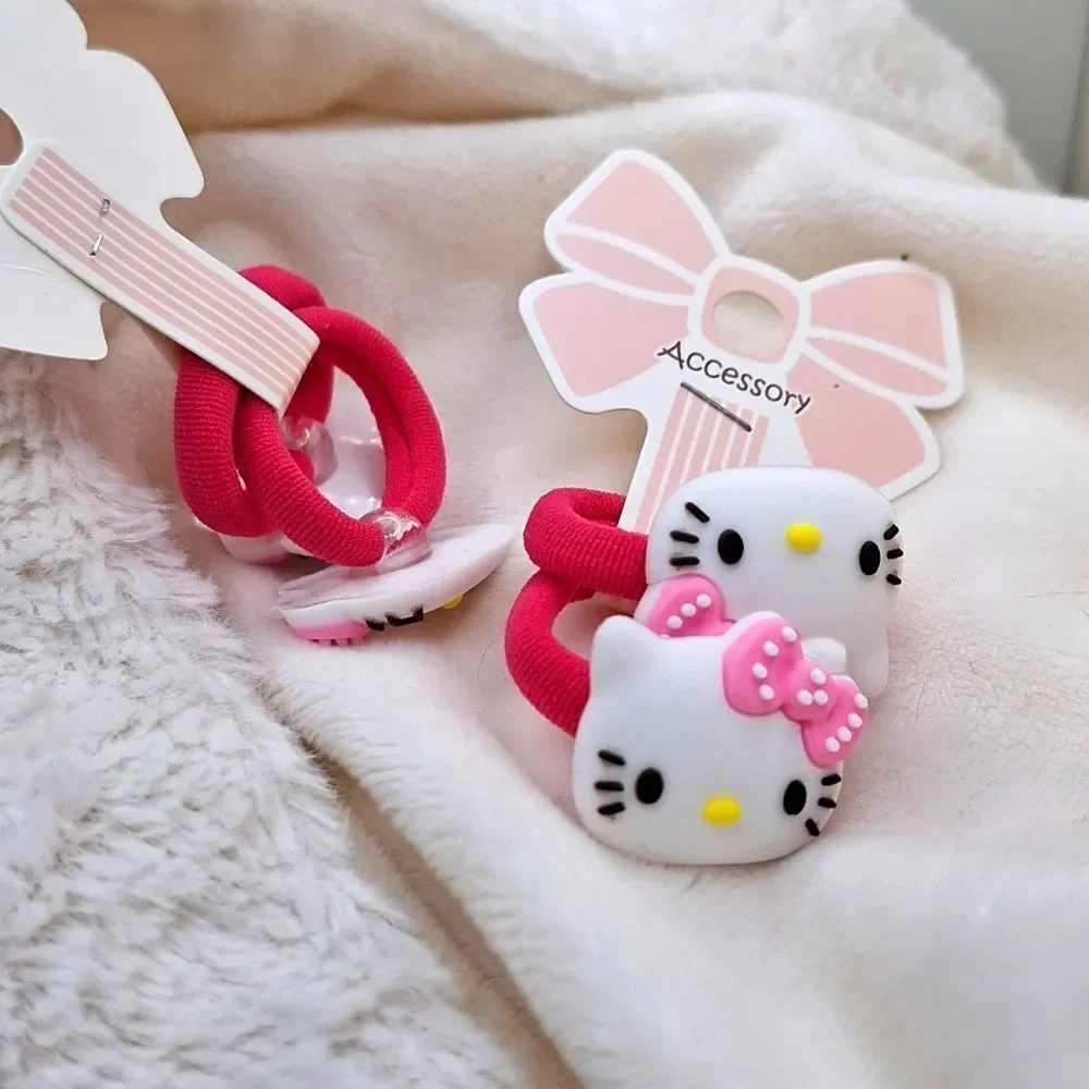 Hello kitty little girl magenta pink hair bands for kids set